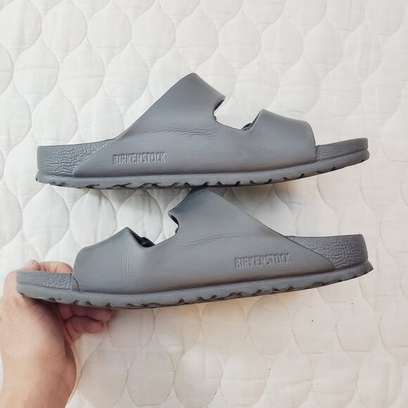 Birkenstock Arizona Sandals EU 41 Double Strap Rubber Gray Slip-On Unisex 8M 10W - Picture 7 of 9